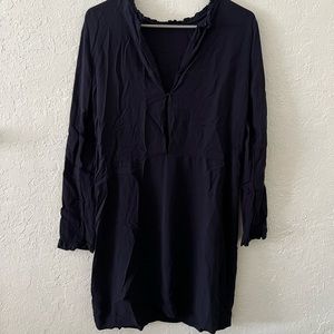 Long sleeve navy blue mini dress